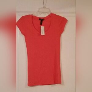 Orange Scoopneck Tshirt, NWT, S